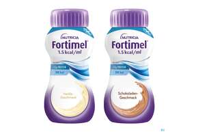 Sie sehen eine Packung Fortimel 1.5kcal 200ml Sortiert Suess 24st, Produktbild: 01 Fortimel 1.5kcal 200ml Sortiert Suess 24st, A-Nr.: 3237642 - 01