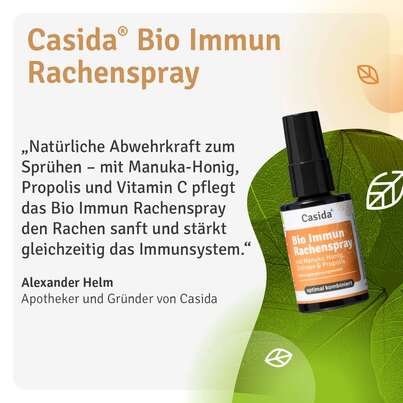 Sie sehen eine Packung Bio Immun Rachenspray mit Manuka Honig, Zistrose & Propolis, Produktbild: 07 Bio Immun Rachenspray mit Manuka Honig, Zistrose & Propolis, A-Nr.: 5957671 - 07