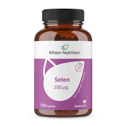 Sie sehen eine Packung R(h)ein Nutrition Selen 200 µg Kapseln hochdosiert vegan, Produktbild: 01 R(h)ein Nutrition Selen 200 µg Kapseln hochdosiert vegan, A-Nr.: 5987212 - 01