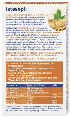 Sie sehen eine Packung tetesept Ginseng 330 plus Lecithin + B-Vit, Produktbild: 02 tetesept Ginseng 330 plus Lecithin + B-Vit, A-Nr.: 4449300 - 02