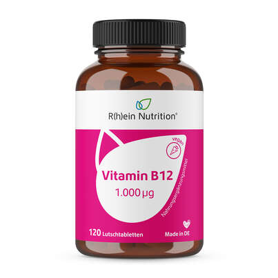 Sie sehen eine Packung R(h)ein Nutrition Vitamin B12 1.000 µg Lutschtabletten hochdosiert, Produktbild: 01 R(h)ein Nutrition Vitamin B12 1.000 µg Lutschtabletten hochdosiert, A-Nr.: 5987241 - 01