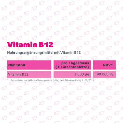 Sie sehen eine Packung R(h)ein Nutrition Vitamin B12 1.000 µg Lutschtabletten hochdosiert, Produktbild: 08 R(h)ein Nutrition Vitamin B12 1.000 µg Lutschtabletten hochdosiert, A-Nr.: 5987241 - 08