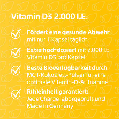 Sie sehen eine Packung R(h)ein Nutrition Vitamin D3 2.000 I. E. Kapseln hochdosiert, Produktbild: 03 R(h)ein Nutrition Vitamin D3 2.000 I. E. Kapseln hochdosiert, A-Nr.: 5987287 - 03