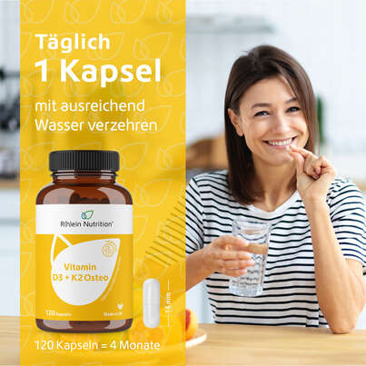 R(h)ein Nutrition Vitamin D3 + K2 Osteo Kapseln hochdosiert, A-Nr.: 5987293 - 04