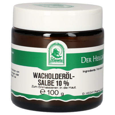 Sie sehen eine Packung WACHOLDEROEL SALBE 10% 100 G, Produktbild: 01 WACHOLDEROEL SALBE 10% 100 G, A-Nr.: 5072524 - 01
