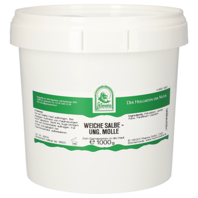 Sie sehen eine Packung WEICHE SALBE - UNG. MOLLE 1000 G, Produktbild: 01 WEICHE SALBE - UNG. MOLLE 1000 G, A-Nr.: 5341384 - 01
