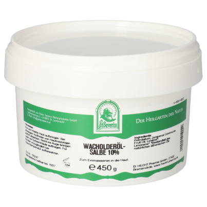 Sie sehen eine Packung WACHOLDEROEL SALBE 10% 450 G, Produktbild: 01 WACHOLDEROEL SALBE 10% 450 G, A-Nr.: 5724524 - 01