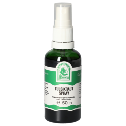 Sie sehen eine Packung TULSIKRAUT SPRAY 50ML, Produktbild: 01 TULSIKRAUT SPRAY 50ML, A-Nr.: 5832596 - 01