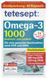 Sie sehen eine Packung TETESEPT Omega-3 1000 KAP 80ST, Produktbild: 01 TETESEPT Omega-3 1000 KAP 80ST, A-Nr.: 4057072 - 01