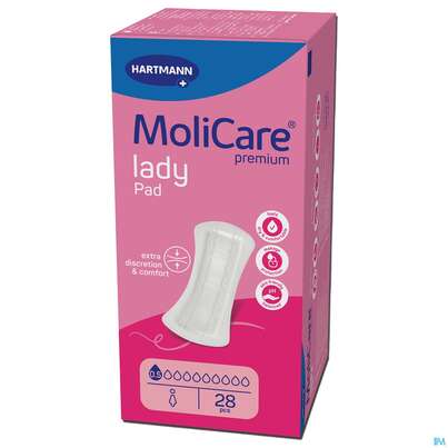 Sie sehen eine Packung Inkontinenz Molicare Premium/lady Pad Tropfen 0,5 28st, Produktbild: 03 Inkontinenz Molicare Premium/lady Pad Tropfen 0,5 28st, A-Nr.: 4918574 - 03
