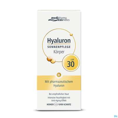 Sie sehen eine Packung Sonnenprodukte Hyaluron Sonnenpflege Koerper Lsf30 150ml, Produktbild: 03 Sonnenprodukte Hyaluron Sonnenpflege Koerper Lsf30 150ml, A-Nr.: 4624306 - 03