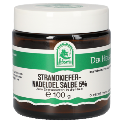 Sie sehen eine Packung STRANDKIEFERNADELÖL SALBE 5% 100 G, Produktbild: 01 STRANDKIEFERNADELÖL SALBE 5% 100 G, A-Nr.: 5358077 - 01