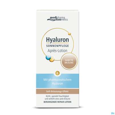 Sie sehen eine Packung Sonnenprodukte Hyaluron Sonnenpflege Apres Sun Sanfte Braeune 150ml, Produktbild: 02 Sonnenprodukte Hyaluron Sonnenpflege Apres Sun Sanfte Braeune 150ml, A-Nr.: 5421835 - 02