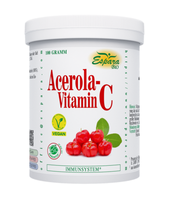 Sie sehen eine Packung Acerola-Vitamin C BIO Pulver, Produktbild: 01 Acerola-Vitamin C BIO Pulver, A-Nr.: 5915945 - 01
