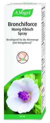 Sie sehen eine Packung A.Vogel Bronchiforce Honig-Eibisch Spray, Produktbild: 01 A.Vogel Bronchiforce Honig-Eibisch Spray, A-Nr.: 4358951 - 01