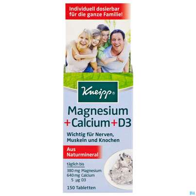 Magnesium +calcium Tabl Kneipp 150st, A-Nr.: 2280038 - 01