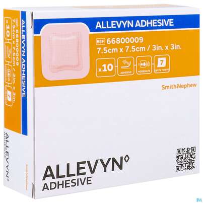 Sie sehen eine Packung Wundverband Allevyn/polyurethan Adhesive 7,5x 7,5cm -tam 10st, Produktbild: 07 Wundverband Allevyn/polyurethan Adhesive 7,5x 7,5cm -tam 10st, A-Nr.: 4736620 - 07