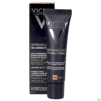 Sie sehen eine Packung Vichy Dermablend 3d Coverflow 45 Gold 30ml, Produktbild: 07 Vichy Dermablend 3d Coverflow 45 Gold 30ml, A-Nr.: 4436013 - 07