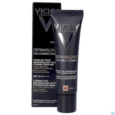 Sie sehen eine Packung Vichy Dermablend 3d Coverflow 45 Gold 30ml, Produktbild: 10 Vichy Dermablend 3d Coverflow 45 Gold 30ml, A-Nr.: 4436013 - 10