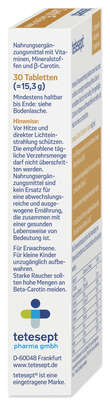 Sie sehen eine Packung tetesept Carotin 15mg Haut & Sonne Fta 30 Stk., Produktbild: 05 tetesept Carotin 15mg Haut & Sonne Fta 30 Stk., A-Nr.: 5179245 - 05