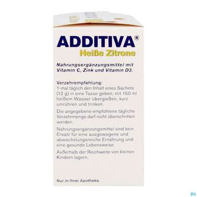 Sie sehen eine Packung Additiva Pulver Heisse Zitrone 10012 10st, Produktbild: 11 Additiva Pulver Heisse Zitrone 10012 10st, A-Nr.: 5810086 - 11