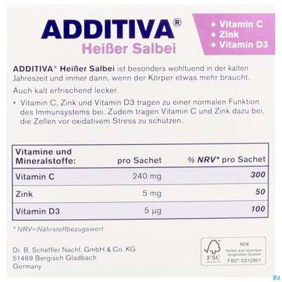 Sie sehen eine Packung Additiva Pulver Heisser Salbei 10012 10st, Produktbild: 06 Additiva Pulver Heisser Salbei 10012 10st, A-Nr.: 5810117 - 06