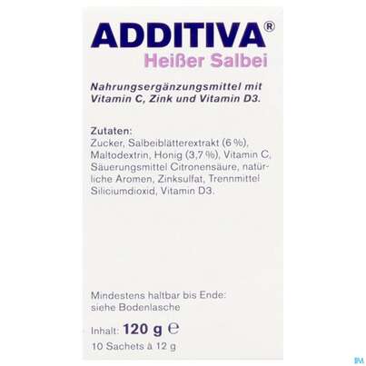 Sie sehen eine Packung Additiva Pulver Heisser Salbei 10012 10st, Produktbild: 08 Additiva Pulver Heisser Salbei 10012 10st, A-Nr.: 5810117 - 08