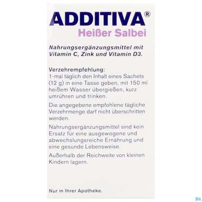 Sie sehen eine Packung Additiva Pulver Heisser Salbei 10012 10st, Produktbild: 10 Additiva Pulver Heisser Salbei 10012 10st, A-Nr.: 5810117 - 10
