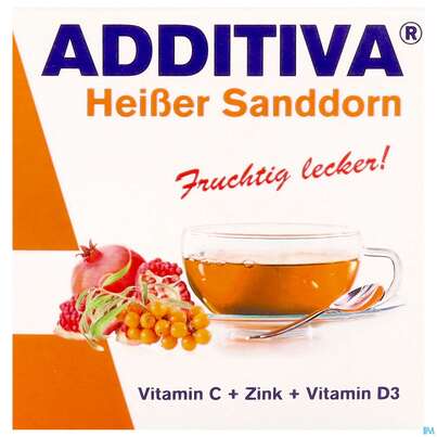 Sie sehen eine Packung Additiva Pulver Heisser Sanddorn Granatapfel 10st, Produktbild: 02 Additiva Pulver Heisser Sanddorn Granatapfel 10st, A-Nr.: 5810146 - 02