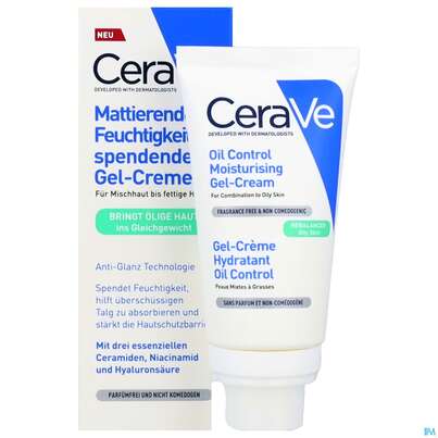 Sie sehen eine Packung Cerave Feuchtigkeitsspendend Gel-creme Mattierend 52ml, Produktbild: 10 Cerave Feuchtigkeitsspendend Gel-creme Mattierend 52ml, A-Nr.: 5882281 - 10
