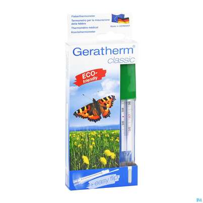 Sie sehen eine Packung Thermometer-fieber Geratherm Classic Quecksilberfrei Inkl.schuettelhilfe 1st, Produktbild: 03 Thermometer-fieber Geratherm Classic Quecksilberfrei Inkl.schuettelhilfe 1st, A-Nr.: 3253782 - 03
