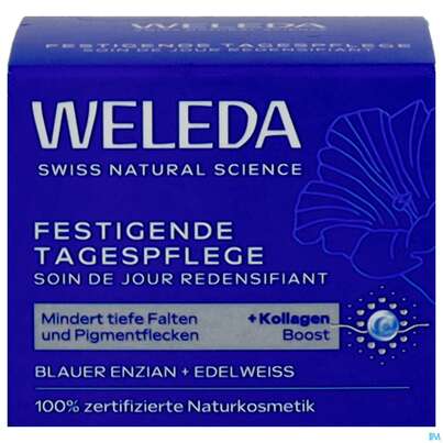 Sie sehen eine Packung Weleda Blauer Enzian +edelweiss Festigende Tagespflege 40ml, Produktbild: 01 Weleda Blauer Enzian +edelweiss Festigende Tagespflege 40ml, A-Nr.: 5729941 - 01