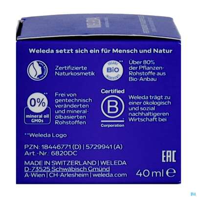 Sie sehen eine Packung Weleda Blauer Enzian +edelweiss Festigende Tagespflege 40ml, Produktbild: 08 Weleda Blauer Enzian +edelweiss Festigende Tagespflege 40ml, A-Nr.: 5729941 - 08
