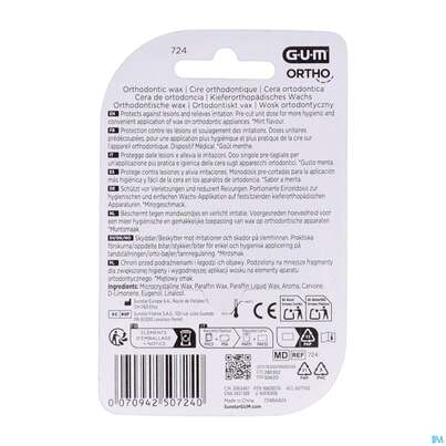 Sie sehen eine Packung Zahnpflege Gum Orthodont Wachs Klar 723 1st, Produktbild: 04 Zahnpflege Gum Orthodont Wachs Klar 723 1st, A-Nr.: 3115815 - 04