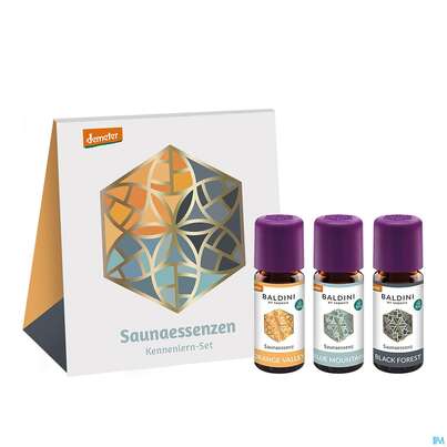 Sie sehen eine Packung Sauna Essenz Taoasis Baldini Kennenlernset 3x10ml 1pk, Produktbild: 02 Sauna Essenz Taoasis Baldini Kennenlernset 3x10ml 1pk, A-Nr.: 4891645 - 02