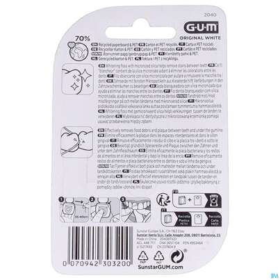 Zahnseide Gum Original White +fluorid Nr 2040 30m, A-Nr.: 3560136 - 03