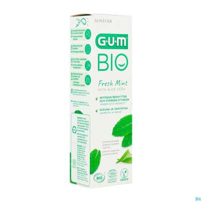 Sie sehen eine Packung Zahnpaste Gum Bio Aloe Vera +peffer- Minze Bu-70 75ml, Produktbild: 02 Zahnpaste Gum Bio Aloe Vera +peffer- Minze Bu-70 75ml, A-Nr.: 5398154 - 02