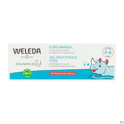 Sie sehen eine Packung Zahngel Weleda Mit Fluorid Kids 50ml, Produktbild: 05 Zahngel Weleda Mit Fluorid Kids 50ml, A-Nr.: 5908655 - 05