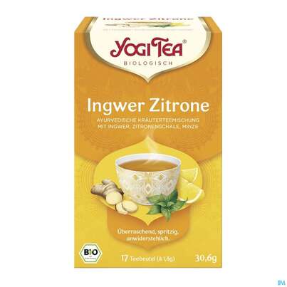 Sie sehen eine Packung Yogi Tea Bio Ingwer Zitrone 17st, Produktbild: 01 Yogi Tea Bio Ingwer Zitrone 17st, A-Nr.: 5749961 - 01
