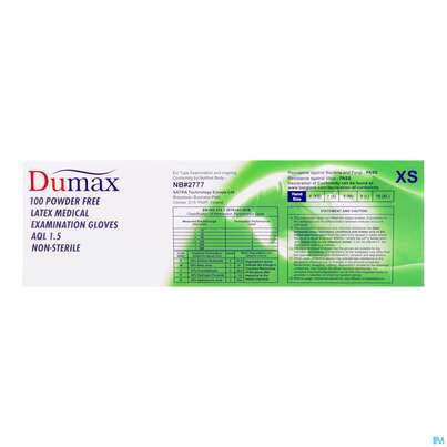 Untersuchungshandschuhe -dumax Latex Puderfrei Xs 100st, A-Nr.: 2995435 - 06