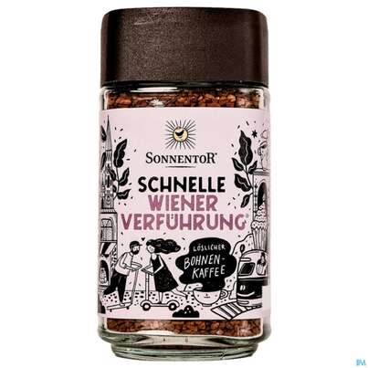 Sie sehen eine Packung Sonnentor Kaffee/bio Instant Wiener Verfuehrung 01096 100g, Produktbild: 02 Sonnentor Kaffee/bio Instant Wiener Verfuehrung 01096 100g, A-Nr.: 5744627 - 02