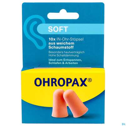 Sie sehen eine Packung Ohrenschutz Ohropax Soft/geraeuscheschutz In Haengeverpackung Pohrs 10st, Produktbild: 01 Ohrenschutz Ohropax Soft/geraeuscheschutz In Haengeverpackung Pohrs 10st, A-Nr.: 5908862 - 01