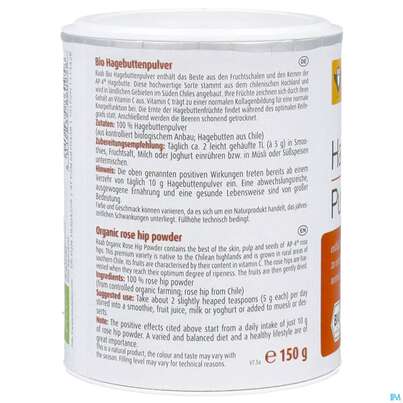 Sie sehen eine Packung Hagebutten Pulver Bio Raab 150g, Produktbild: 07 Hagebutten Pulver Bio Raab 150g, A-Nr.: 5870438 - 07