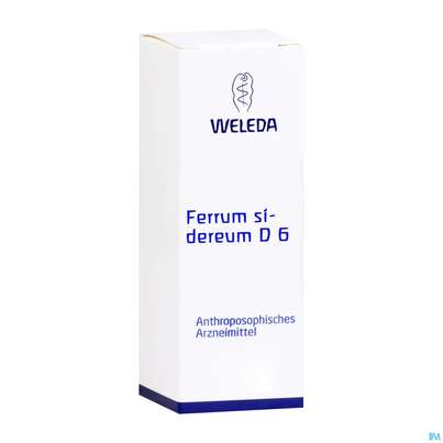 Sie sehen eine Packung Ferrum Sidereum -weleda Trituration D 6 20g, Produktbild: 04 Ferrum Sidereum -weleda Trituration D 6 20g, A-Nr.: 0651335 - 04