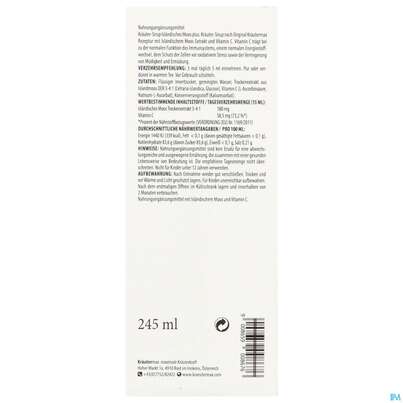 Sie sehen eine Packung Islaendisch Moos Hustensirup +vitamin C Gelatine+fructosefrei 245ml, Produktbild: 03 Islaendisch Moos Hustensirup +vitamin C Gelatine+fructosefrei 245ml, A-Nr.: 5673258 - 03