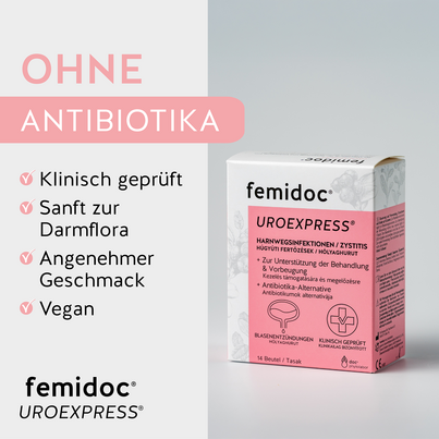 Sie sehen eine Packung femidoc® UROEXPRESS®, Produktbild: 07 femidoc® UROEXPRESS®, A-Nr.: 4604551 - 07