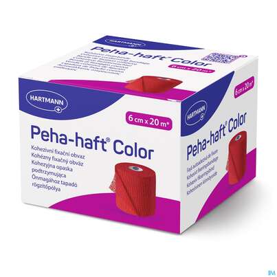 Sie sehen eine Packung Peha-haft Color Latexfrei Red 20mx 6cm 1st, Produktbild: 03 Peha-haft Color Latexfrei Red 20mx 6cm 1st, A-Nr.: 3879783 - 03
