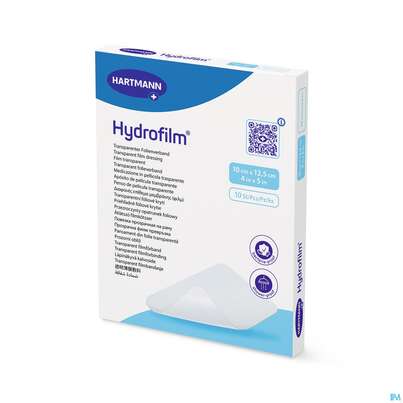 Sie sehen eine Packung Wundverband Hydrofilm 10x 12,5cm 10st, Produktbild: 05 Wundverband Hydrofilm 10x 12,5cm 10st, A-Nr.: 3697088 - 05