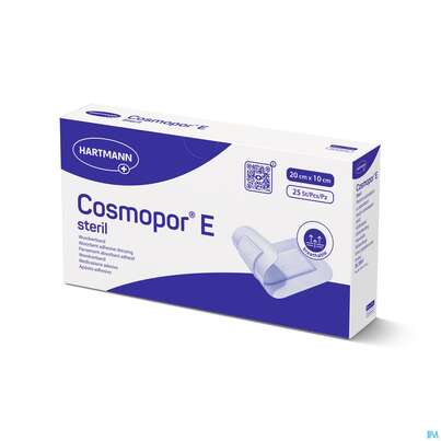 Sie sehen eine Packung Wundverband Cosmopor/e Steril Selbstklebend 10x 20cm 25st, Produktbild: 04 Wundverband Cosmopor/e Steril Selbstklebend 10x 20cm 25st, A-Nr.: 2773781 - 04