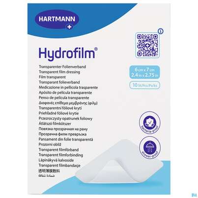Sie sehen eine Packung Wundverband Hydrofilm 6x 7cm 10st, Produktbild: 02 Wundverband Hydrofilm 6x 7cm 10st, A-Nr.: 3697065 - 02